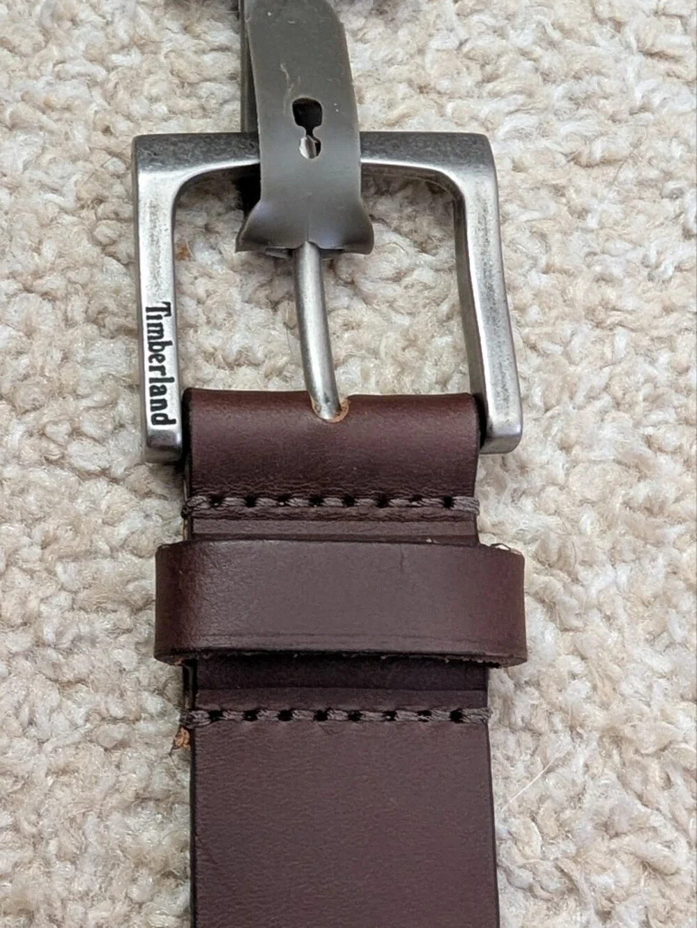 Timberland Men's Brown Leather Belt Size 38. New With Tags - Picture 2 of 6